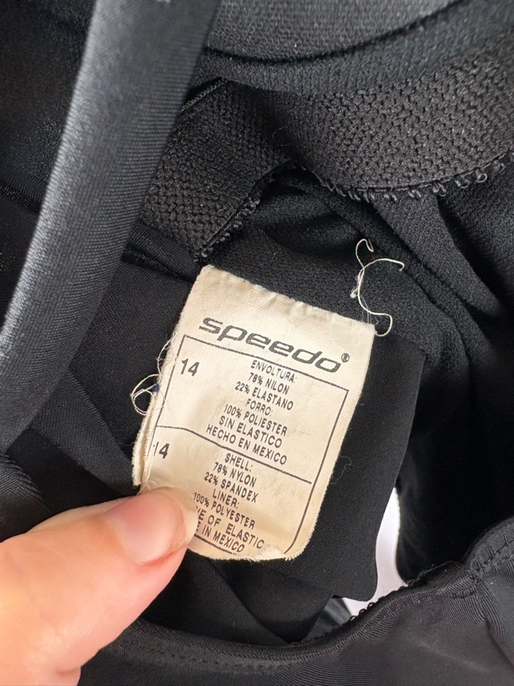 Speedo Black One-Piece Swimsuit Size 14 GUC - Picture 5 of 5
